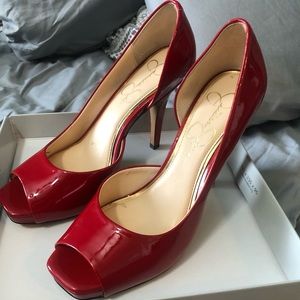 Jessica Simpson Really Red Patent heels